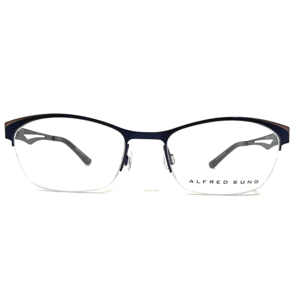 Alfred Sung Eyeglasses Frames AS5017 PLM Pink Rose Gold Purple Plum 51-18-135
